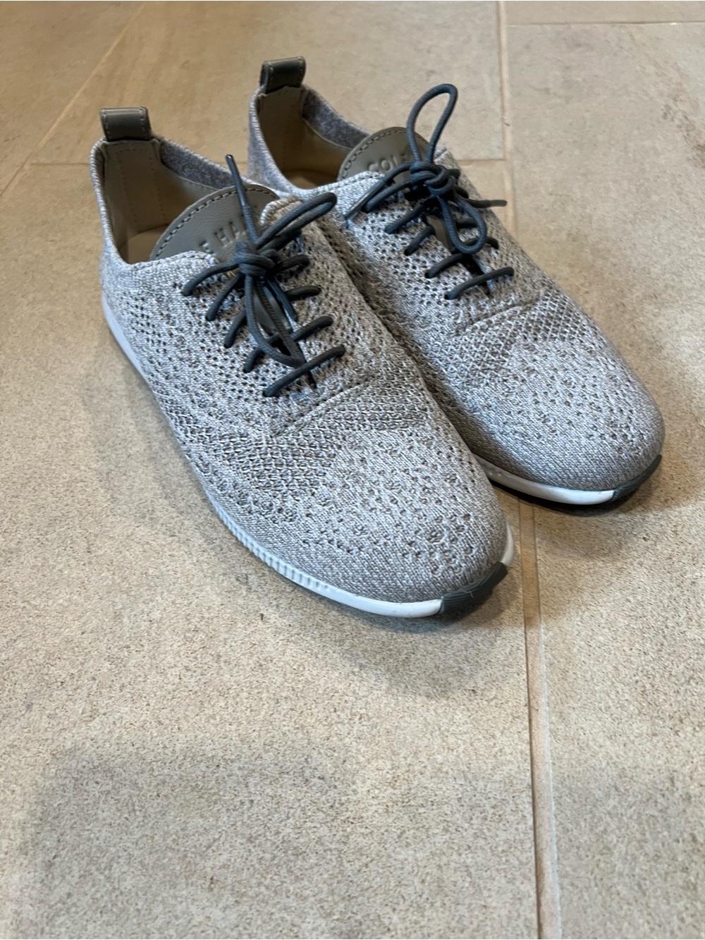 Cole Haan Women's Knit Lace-Up Sneakers - Light Gray